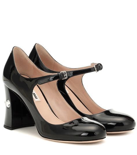 miu miu patent platform mary jane pumps|Miu Miu Platform Mary Jane Pumps in Black Patent Leather.